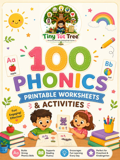 100 Phonics Printable Worksheets & Activities (cover)