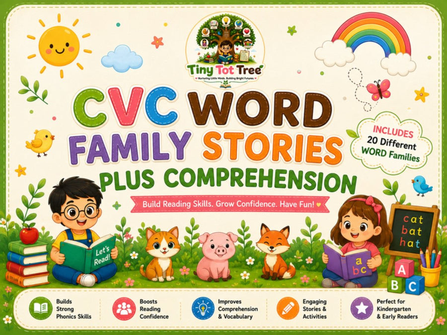 CVC Word Family Stories Plus Comprehension (cover)