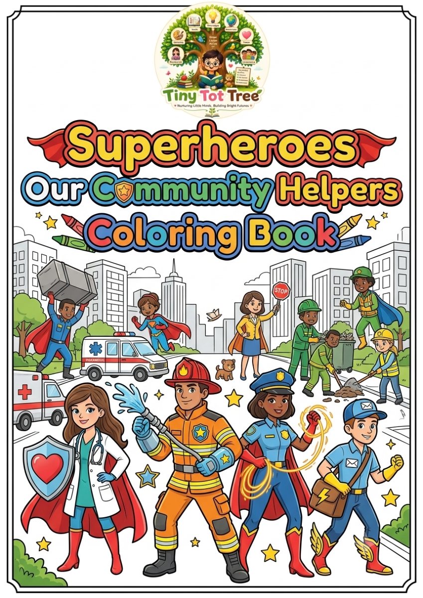 Superheroes: Our Community Helpers Coloring Book (cover)