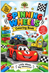Spinning Wheels Coloring Book (cover), picture 1