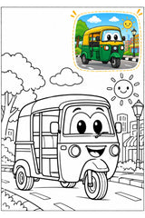 Spinning Wheels Coloring Book (page), picture 4